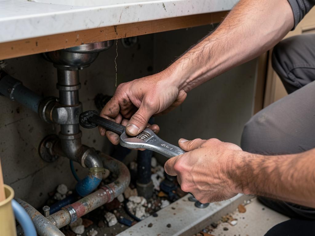 Fixing pipes under a kitchen sink